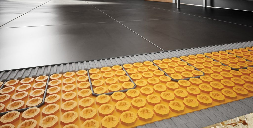 In-floor heating with Schluter®-DITRA-HEAT.